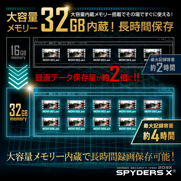 電源タップ型カメラ 小型カメラ スパイダーズX (M-941) スパイカメラ 1080P 簡単操作 32GB内蔵